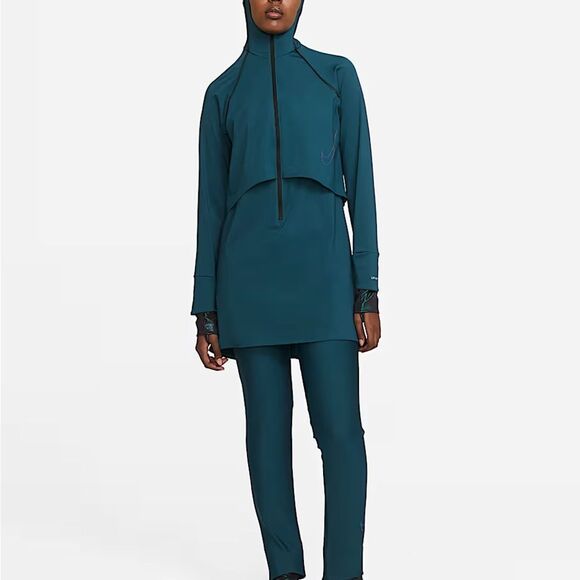 Nike modest victory lux swim leggings, teal size small women’s - Picture 1 of 6